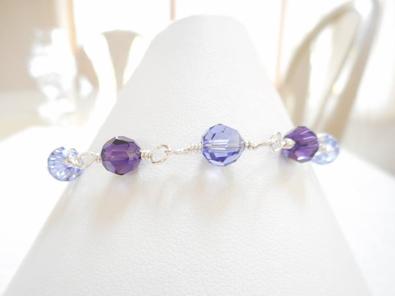 Purple swarovski crystal bracelet best sale