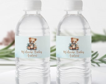 Bär Wasserflasche Etikett Baby Shower Dekoration Jungen Bär Party Flaschenetikett
