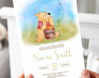 Winnie the Pooh Baby Shower Einladung