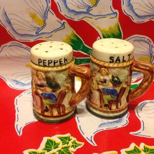 Vintage ceramic stein large salt and pepper shakers