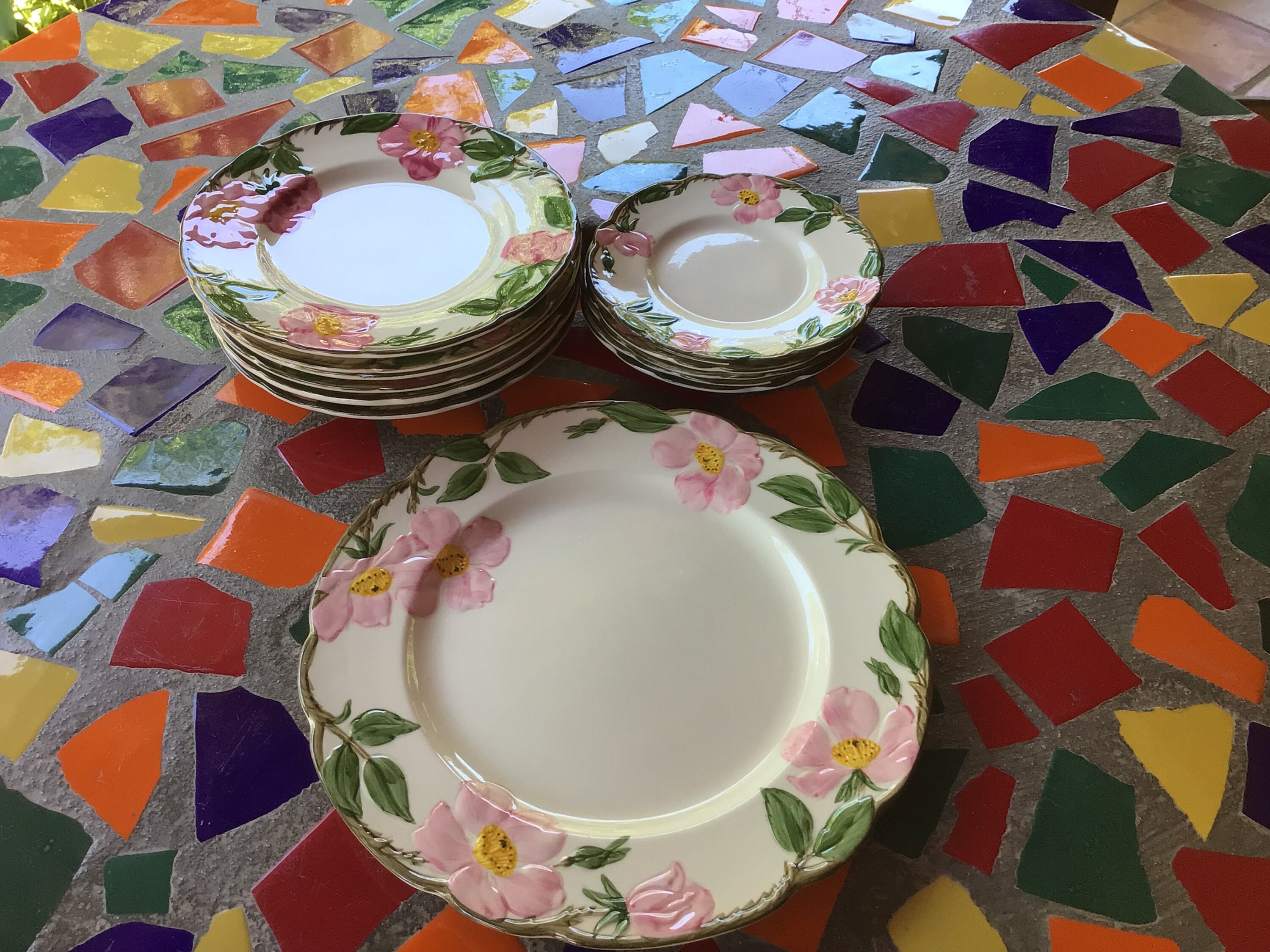 Vintage Set of Franciscan Desert Rose Dinnerware- Plates, Bowls