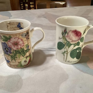 Vintage fine bone China floral design coffee cups or mugs- England, sold separately
