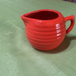 Vintage Bauer Pottery 2000 Orange Ring-ware Creamer- Los Angeles
