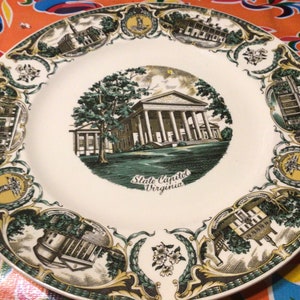 Plato de recuerdo de cerámica vintage - Virginia, la madre de los presidentes