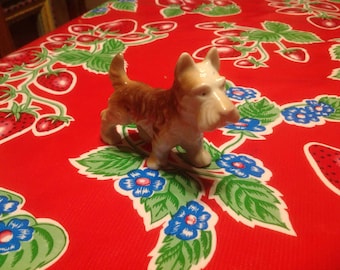 Vintage hand painted ceramic Scotty dog figurine- Japan