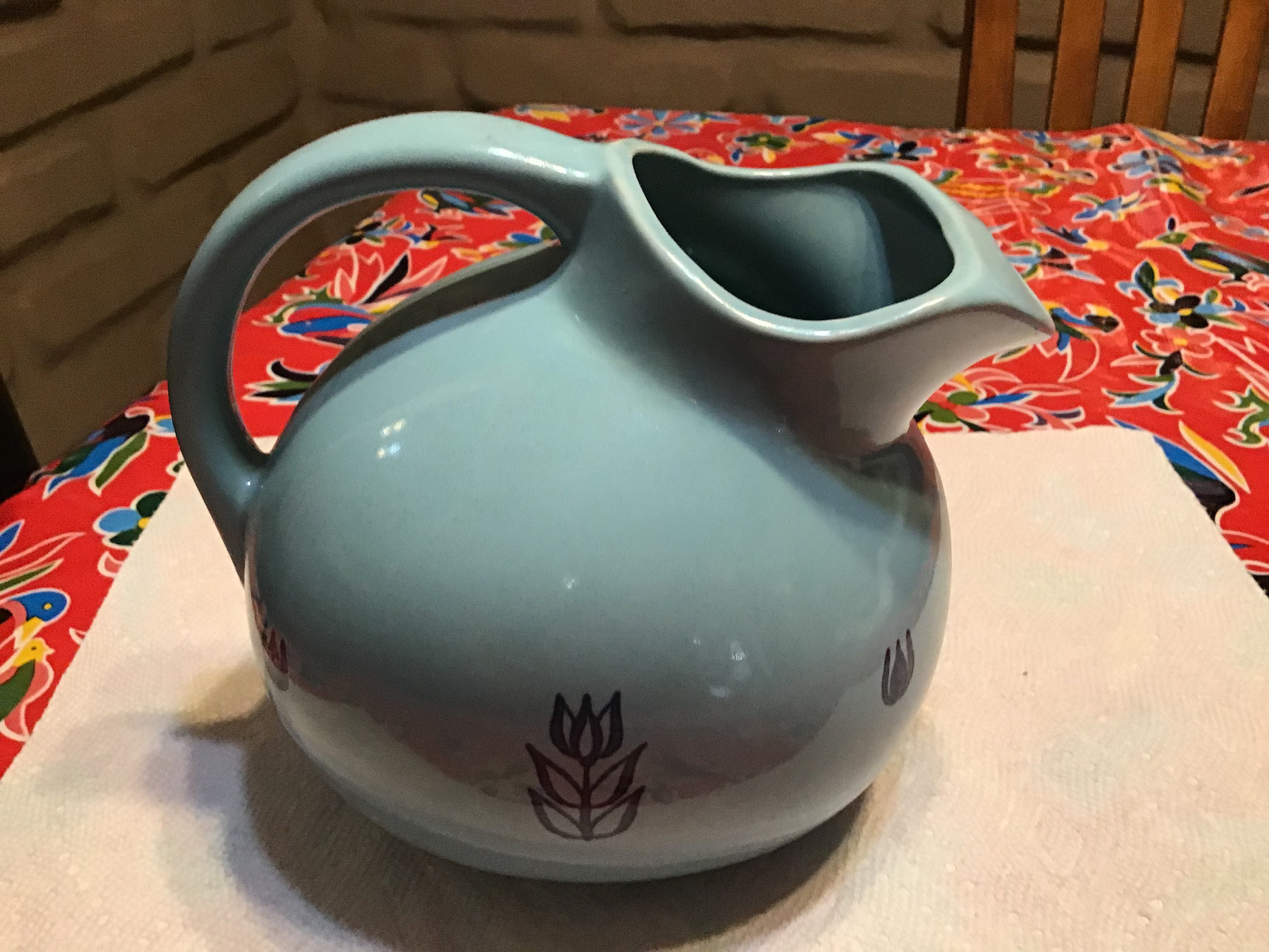 Vintage Cronin Pottery Blue Tulip Ball Pitcher- Ohio, USA - Etsy