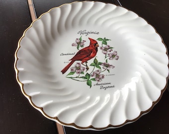 Vintage ceramic souvenir plate- Virginia