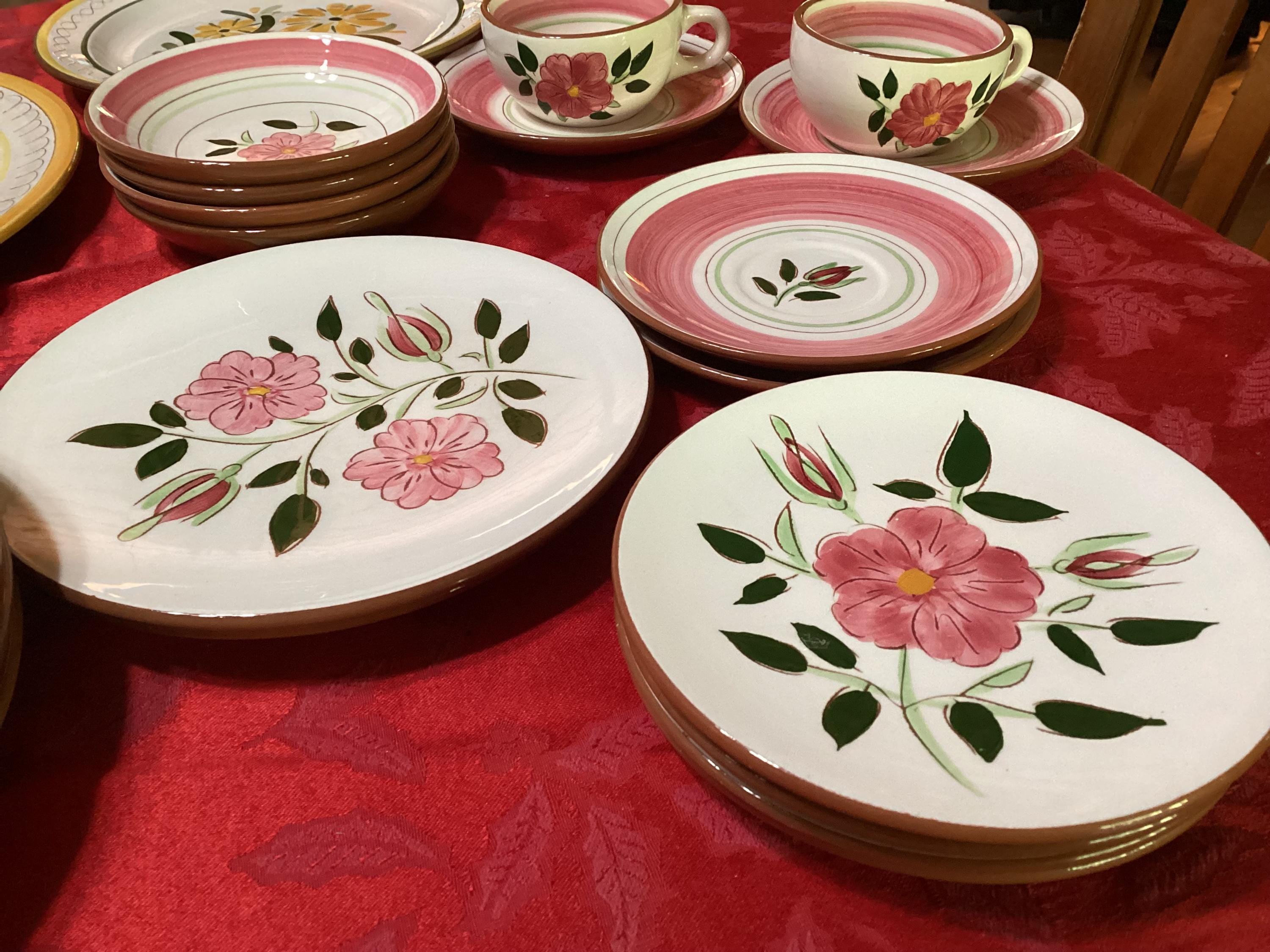 Vintage Stangl Pottery Extravaganza- Hand Painted Wild Rose Dish