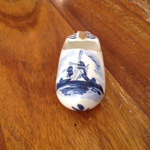 Vintage Delft Blau Souvenir Keramik Holländische Holz Schuh Aschenbecher- Holland