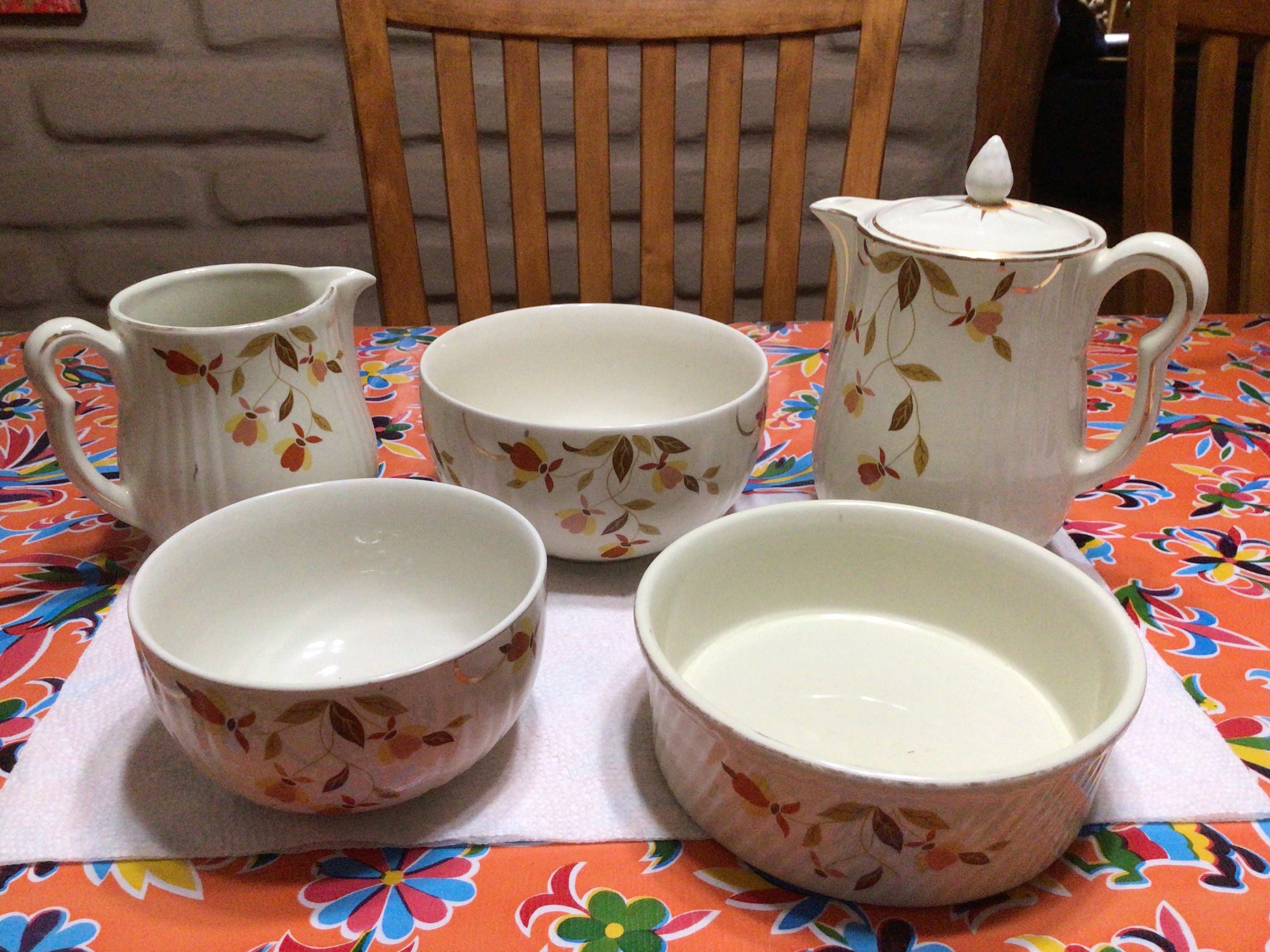 Vintage Hall China Autumn Leaf Jewel T Mary Dunbar Serving Pieces