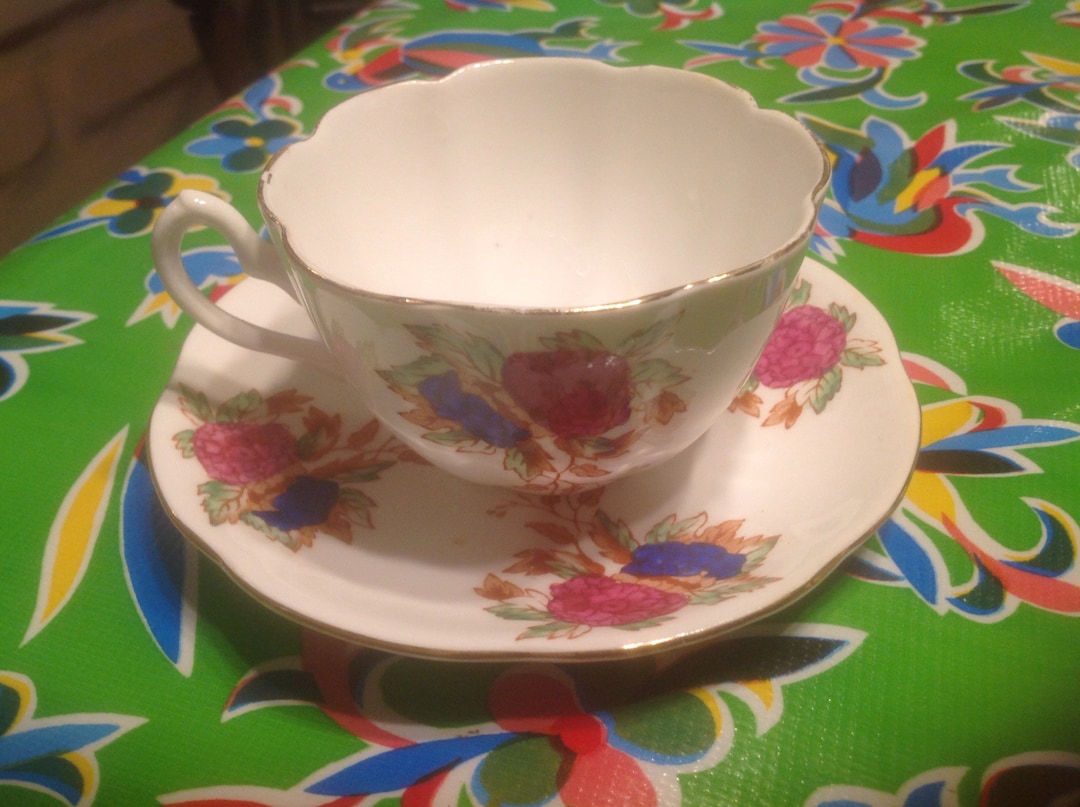 Vintage Balfour Royal Crown Pottery Bone China Teacup and Saucer With