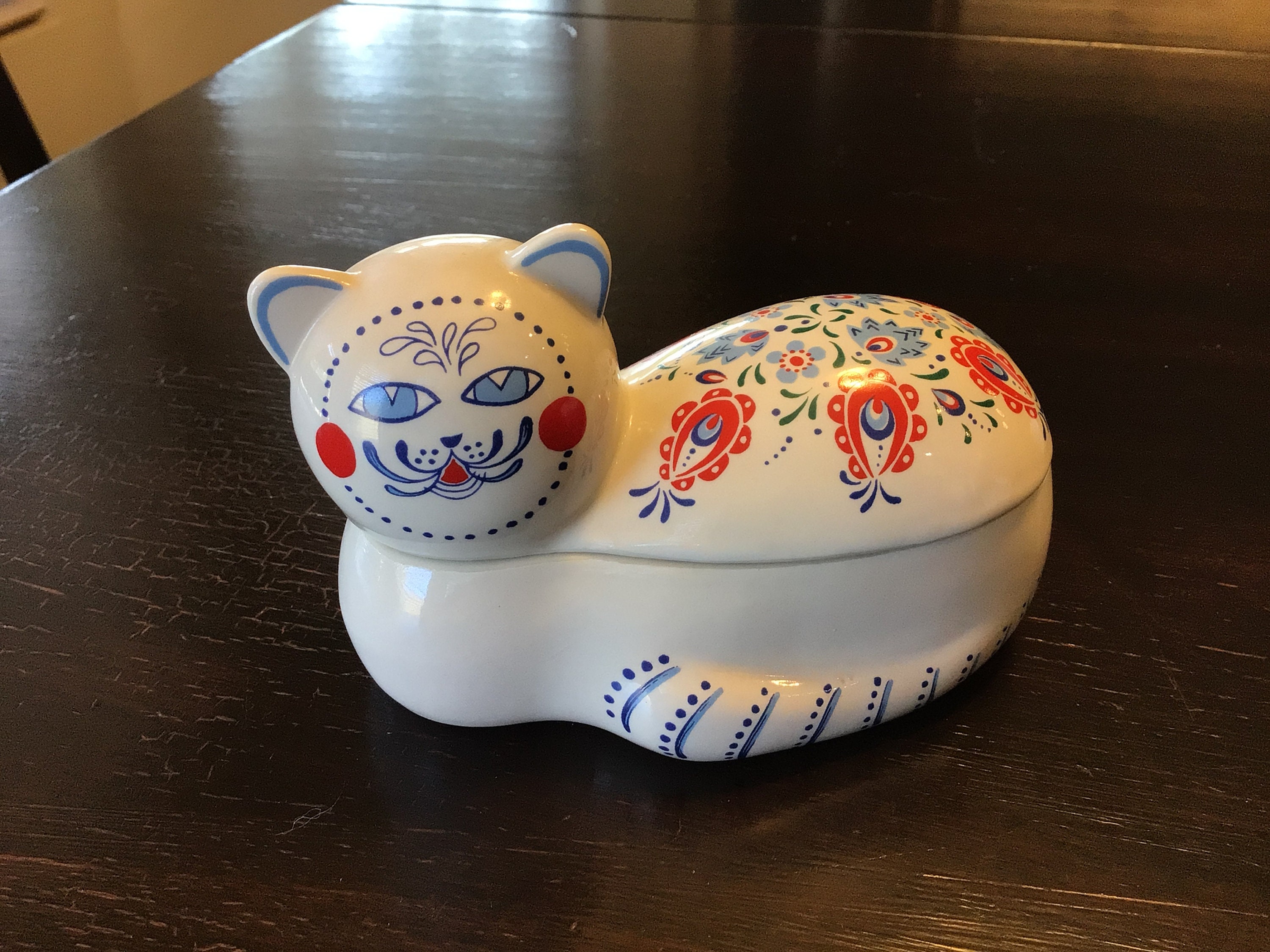 Buy Vintage Ceramic Cat Lidded Trinket Box- Orient Express, Japan