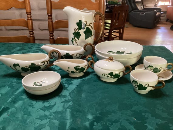 レアChoisy Le Roi　OXFORD　つばめと花のマスタードの器 Vintage Metlox California Ivy Poppytrail Ceramic Dishes and