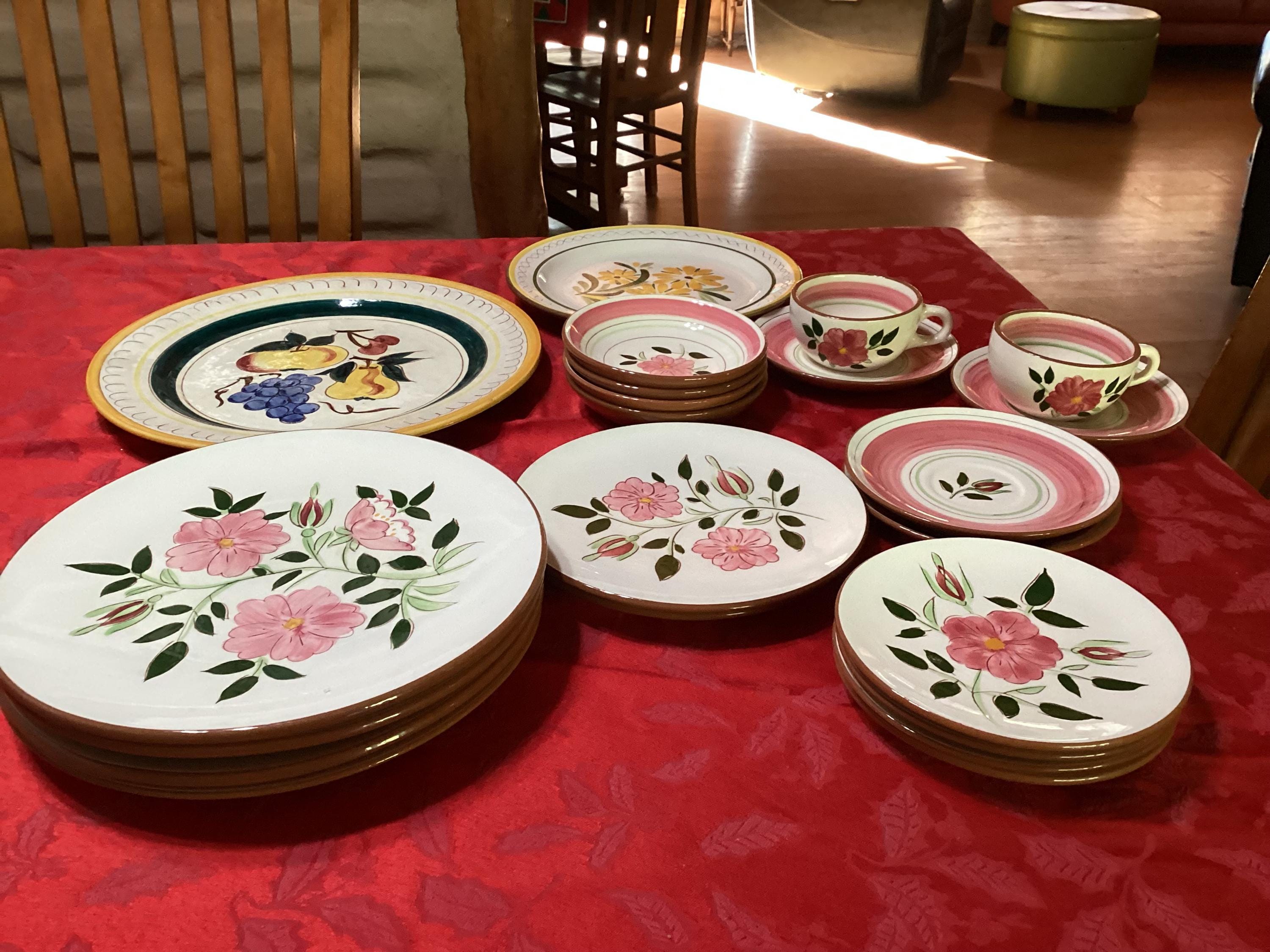 Vintage Stangl Pottery Extravaganza- Hand Painted Wild Rose Dish