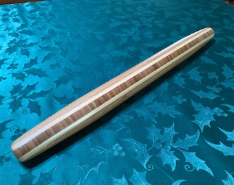 20.5-inch tapered French rolling pin crafted from Moso bamboo by the brand Totally Bamboo