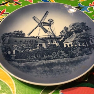 Vintage ceramic Royal Copenhagen Dybbol Molle windmill plate wall hanging