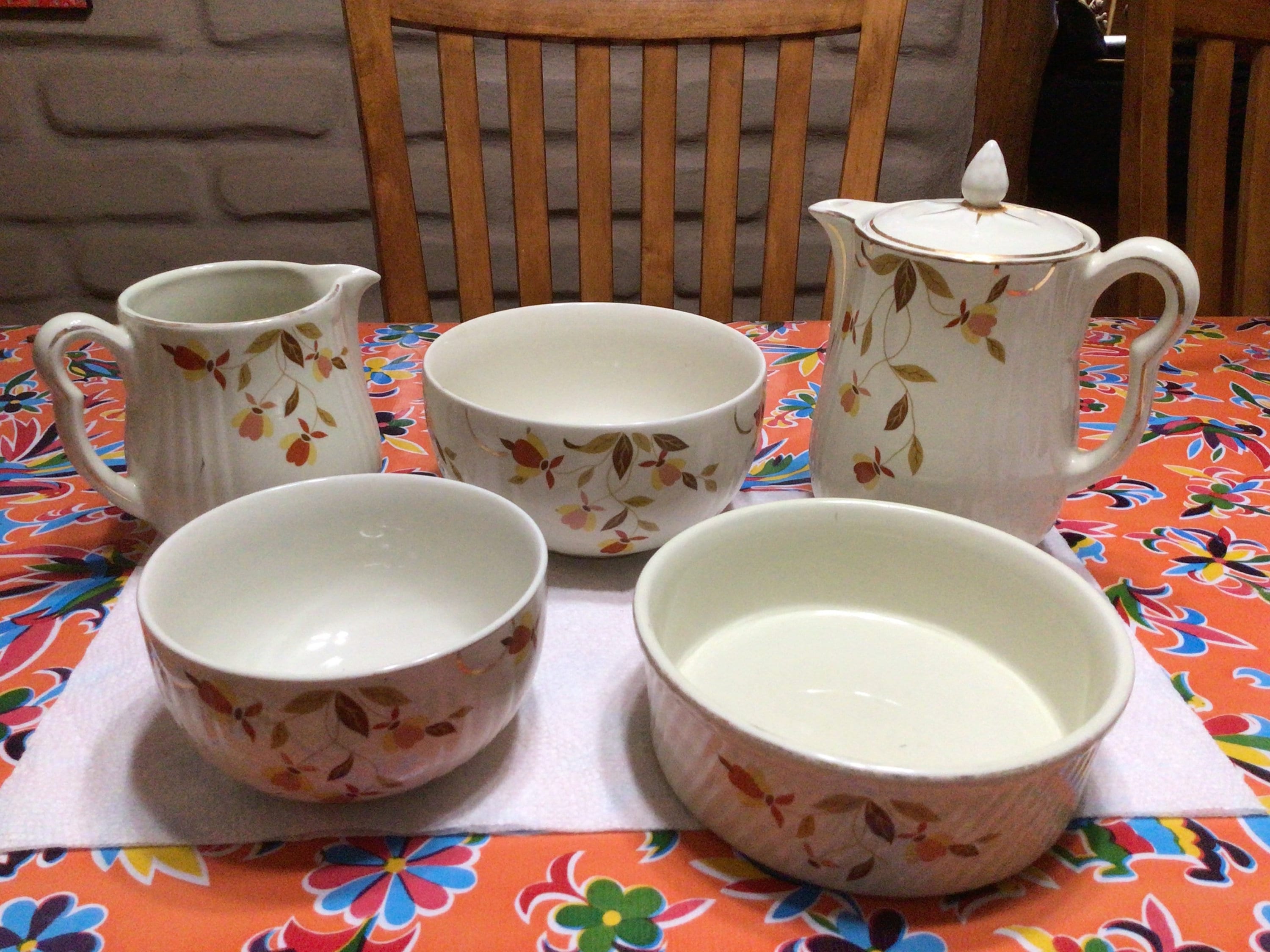 Vintage Hall China Autumn Leaf Jewel T Mary Dunbar Serving Pieces