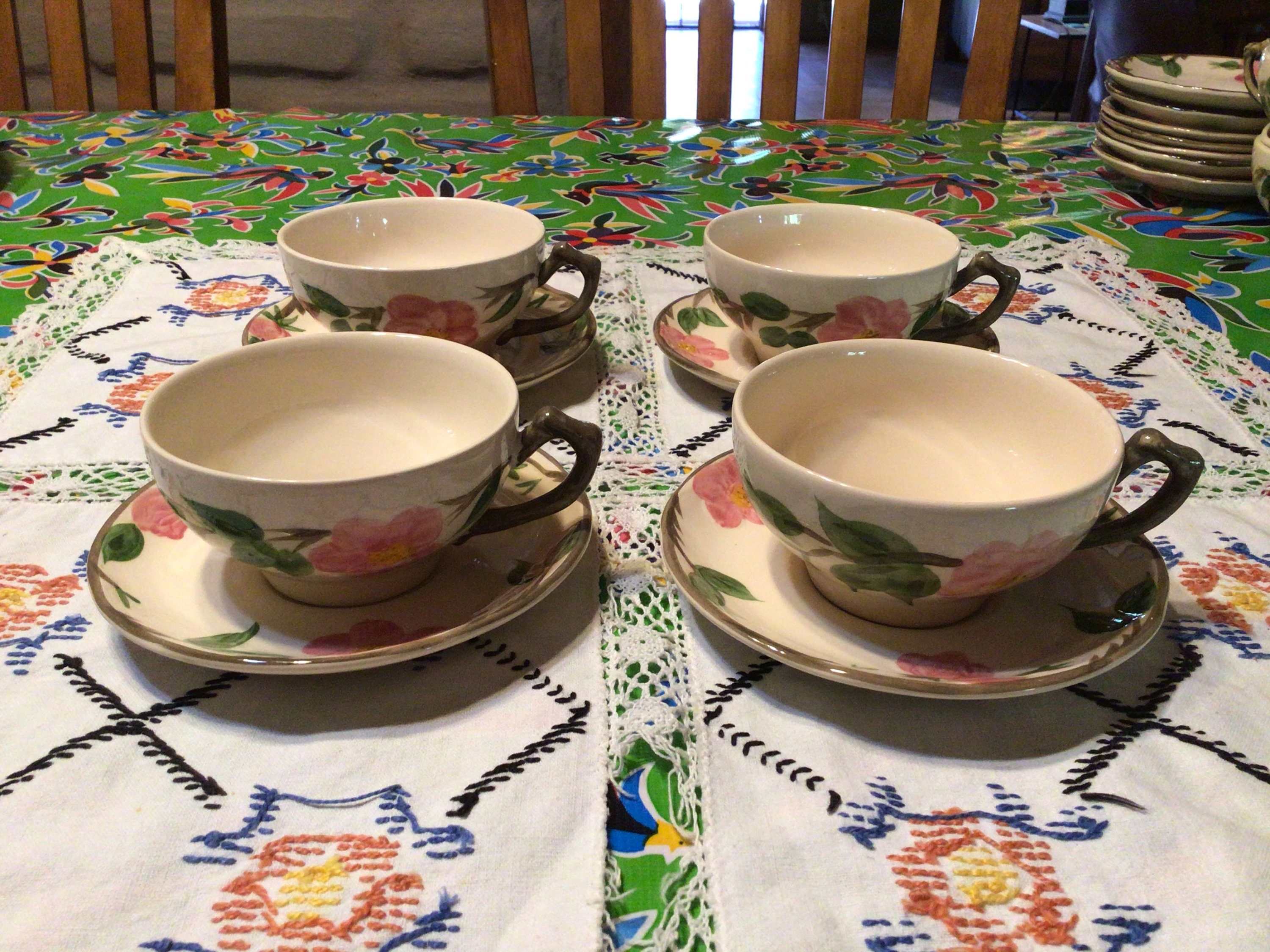 Vintage Set of Franciscan Desert Rose Cup and Saucer Sets