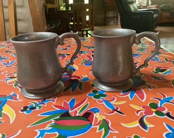 Vintage pair of Wilton Armetale pewter steins or tankards