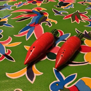 Vintage hand painted ceramic carrot salt and pepper shakers- Japan