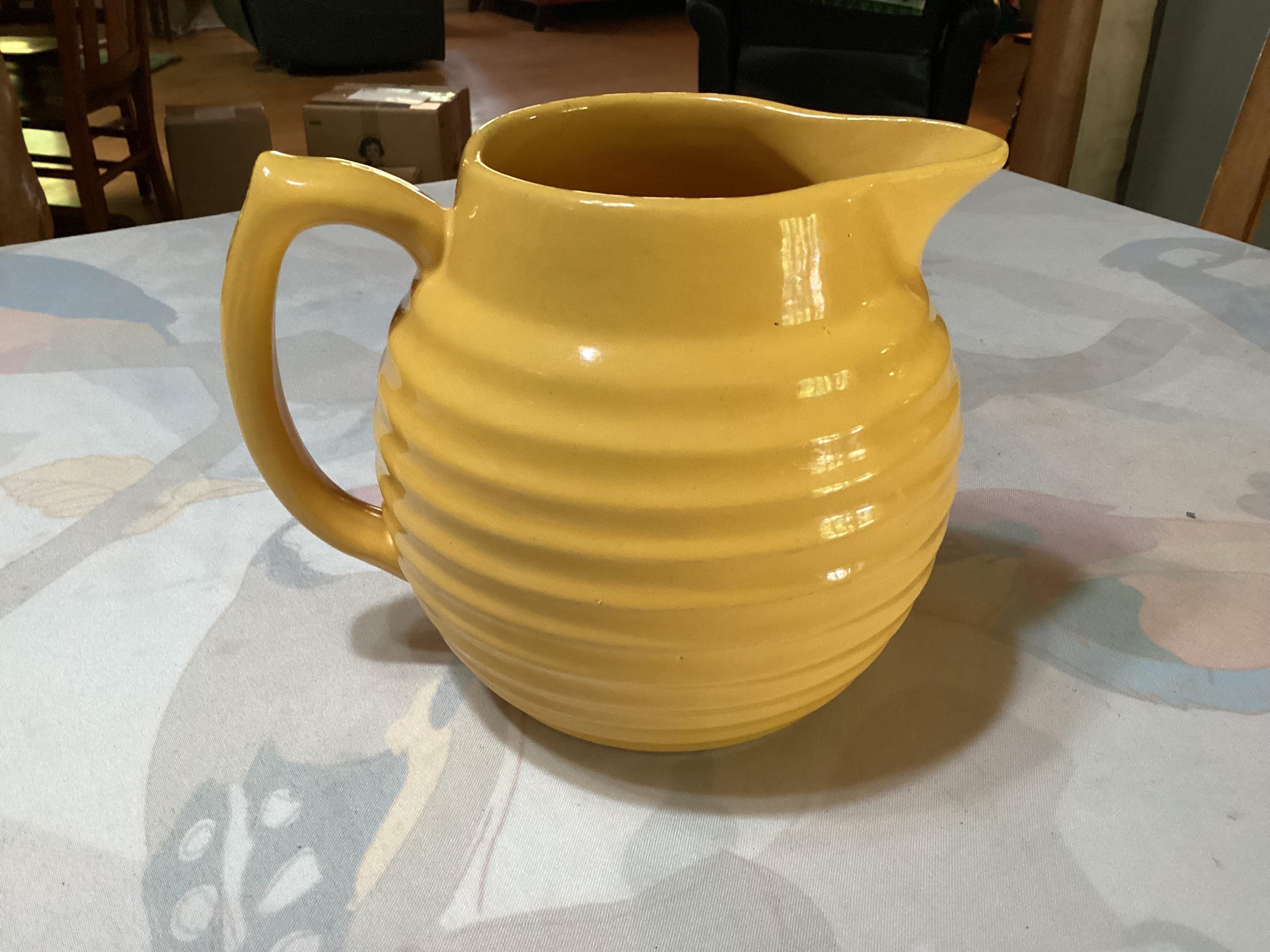 Vintage Yellow Bauer Ringware 2 Quart Pitcher - Etsy