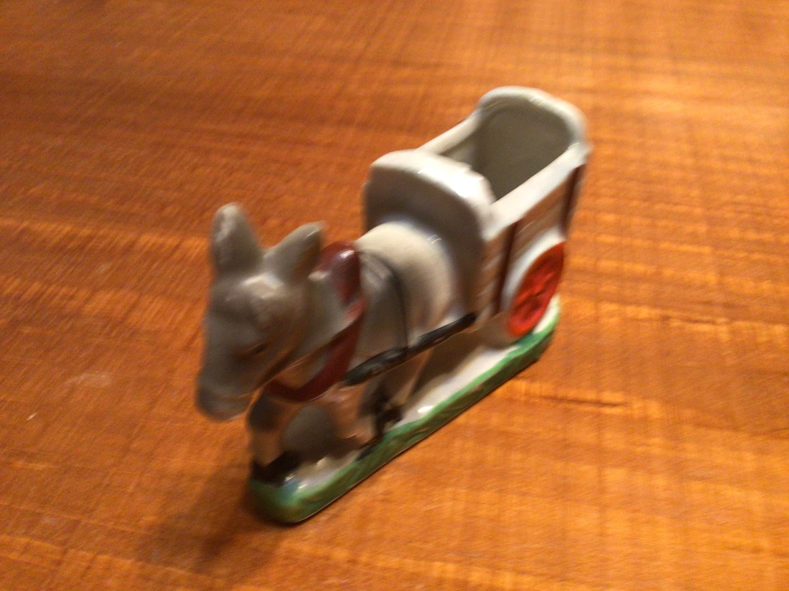 Vintage Hand Painted Donkey Pulling Cart Figurine Japan Etsy