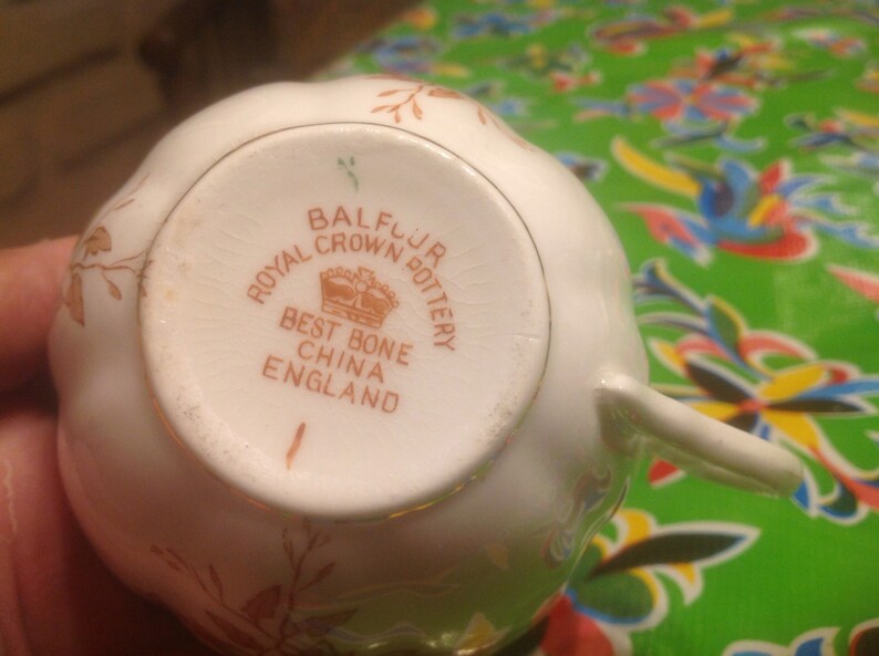 Vintage Balfour Royal Crown Pottery Bone China Teacup and Etsy