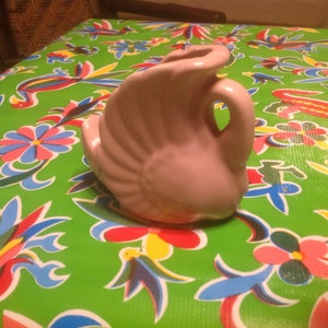 Vintage California pottery pink swan planter