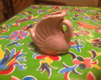 Vintage California pottery pink swan planter