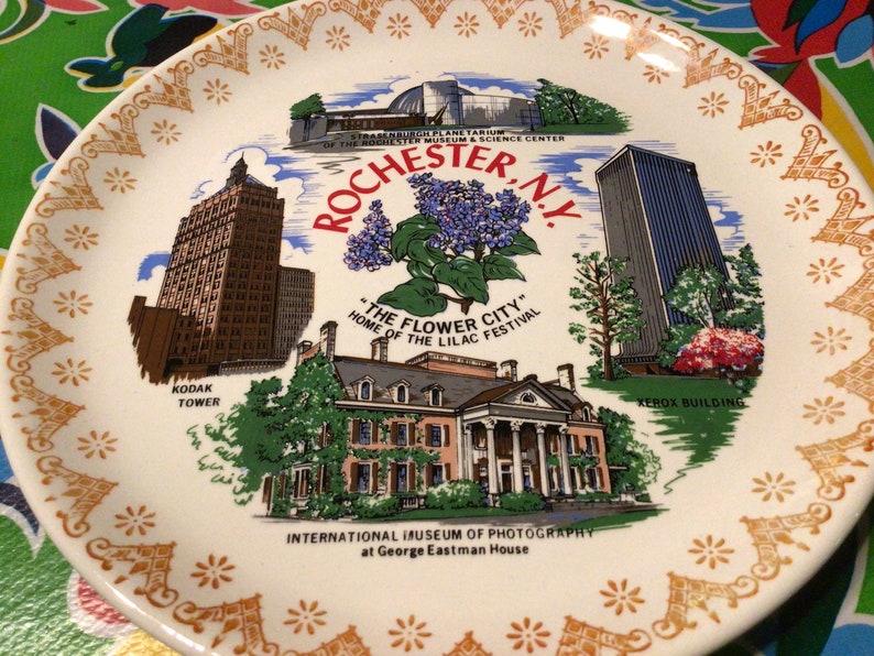 Vintage Ceramic Souvenir Plate Rochester New York the Etsy