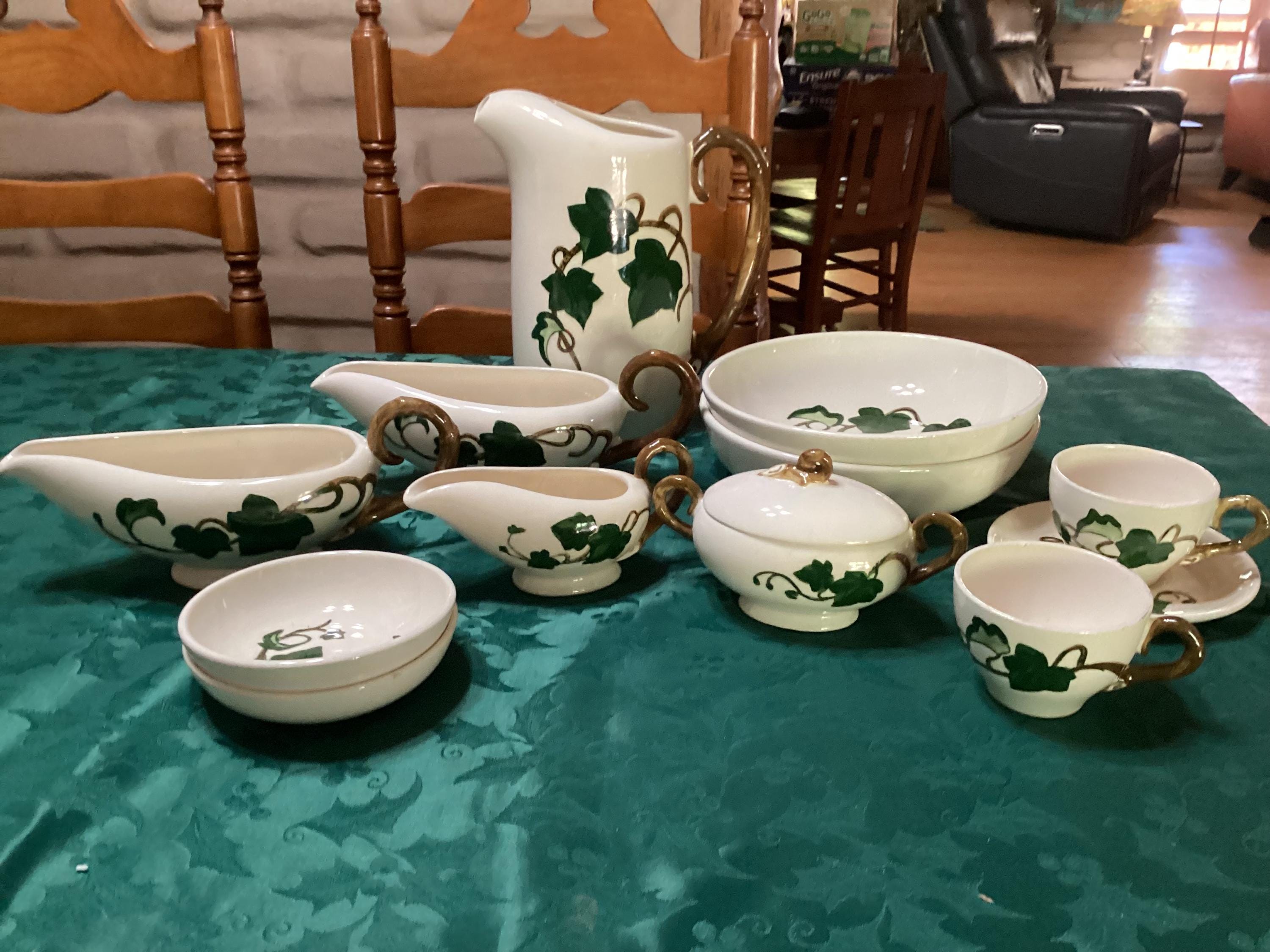 Vintage Metlox California Ivy Poppytrail Ceramic Dishes and
