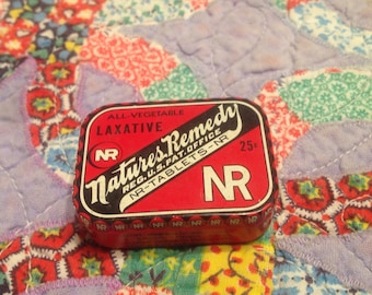 Vintage Natures Remedy All Vegetable Laxative Tablets Tin