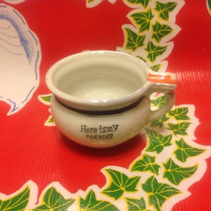 Vintage luster ware hand painted ceramic cup shaped ashtray-Japan