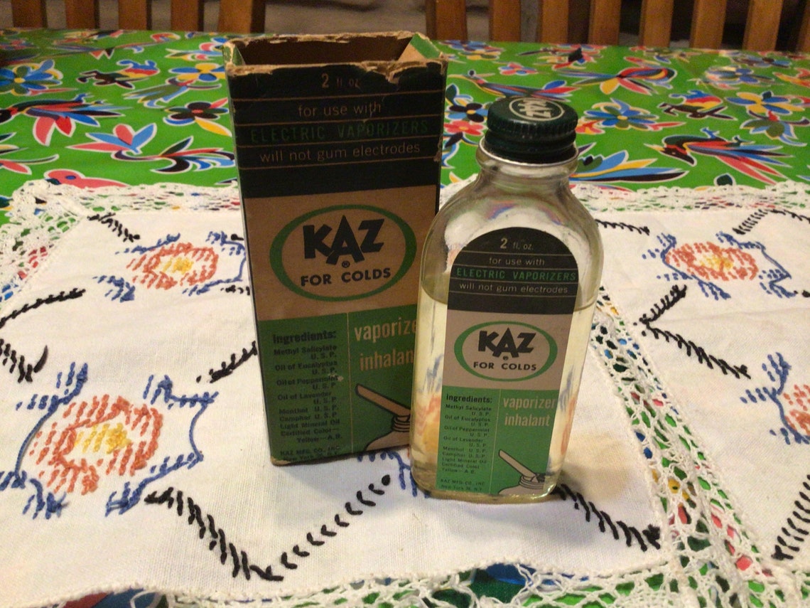 Vintage Kaz for Colds Vaporizer Inhalant Bottle in Original Etsy
