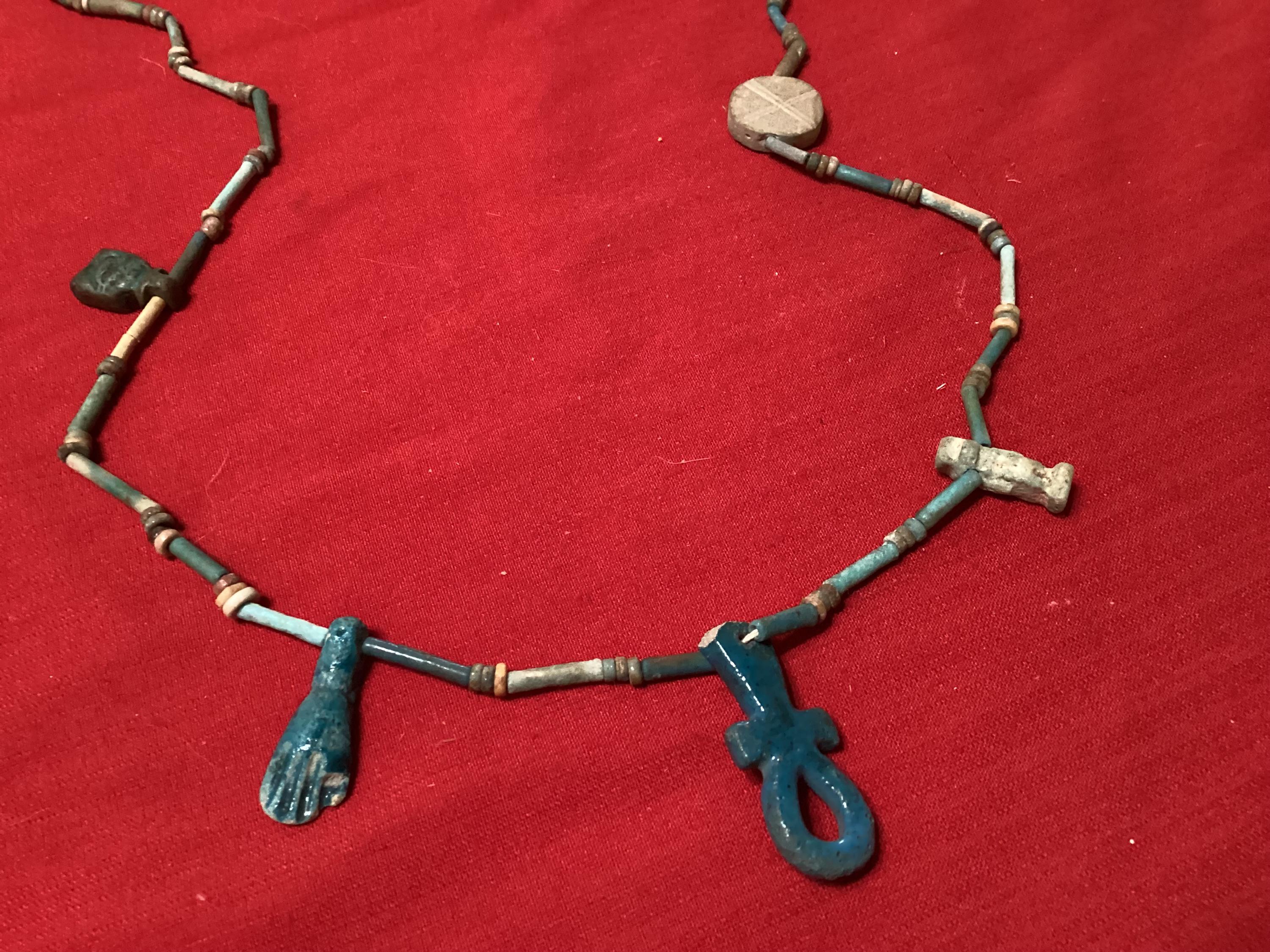 古代エジプトのファイアンスビーズネックレス - 紀元前まで遡る - Etsy
