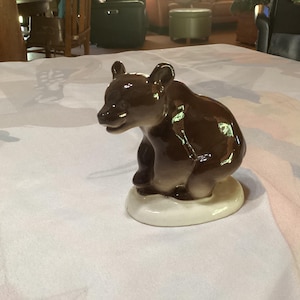 Vintage Lomonosov Porcelain bear figurine, marked &quot;Made in USSR.&quot;