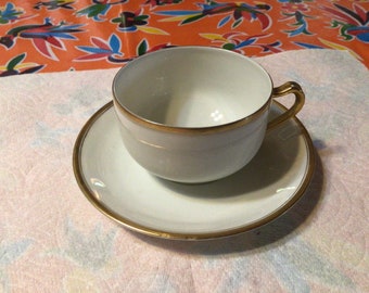 Vintage Haviland fine China teacup and saucer for Chicago, Milwaukee, and St Paul Pacific Railroad- France