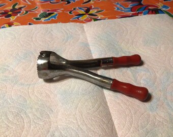 Attrezzo da cucina vintage - baller / corer di melone con manici in legno rosso - Citra Products, Florida