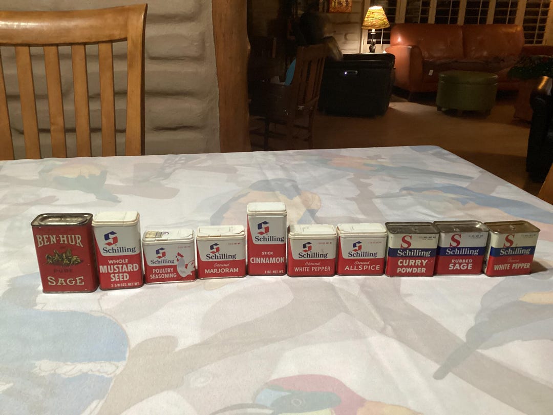 Sage Schillingスパイス缶ティン缶アメリカ製 ヴィンテージ Vintage Spice Tins- 25 Count From the 50s, 60s, and 70s- Schilling