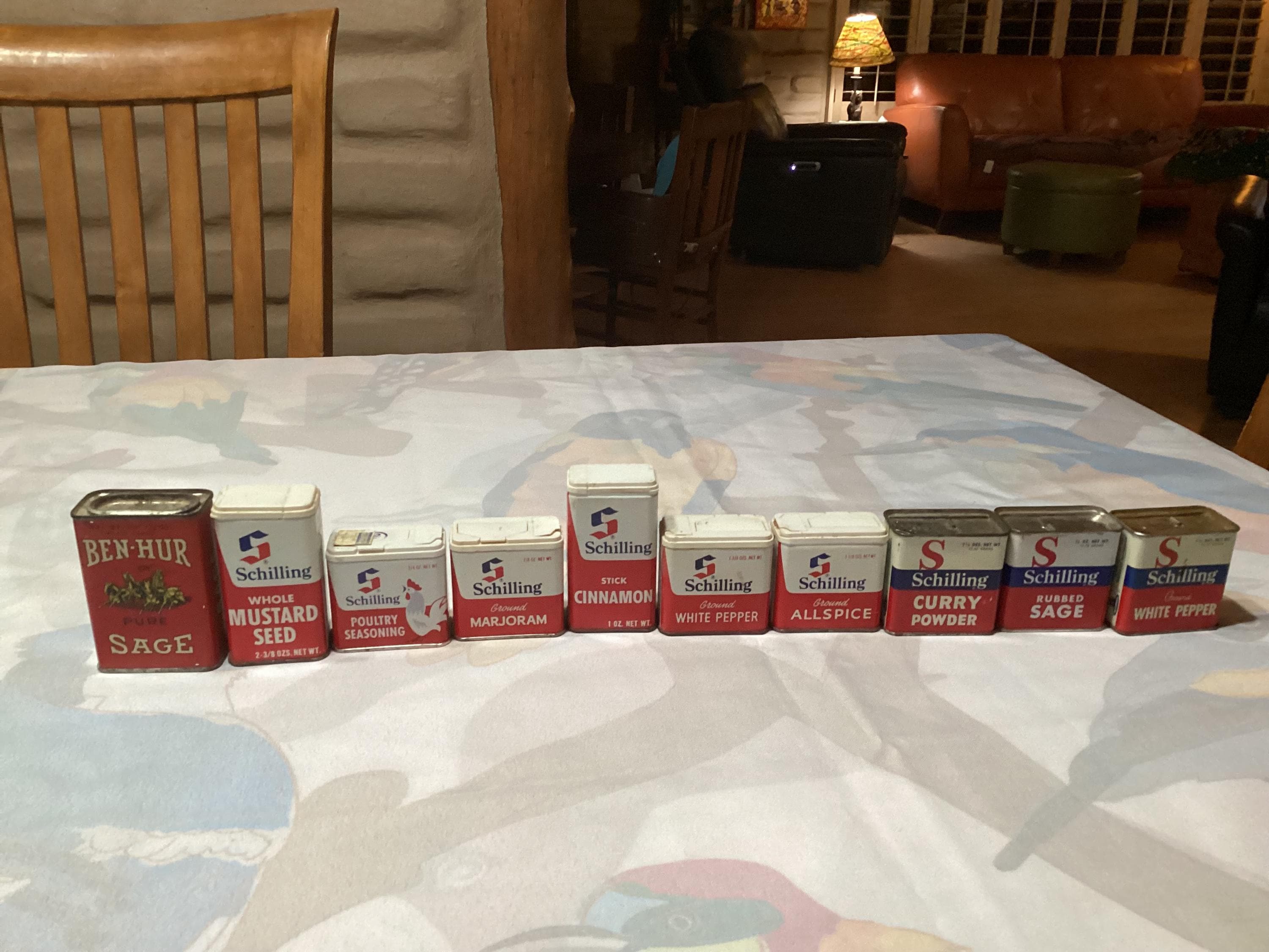 Vintage Spice Tins- 25 Count From the 50s, 60s, and 70s- Schilling