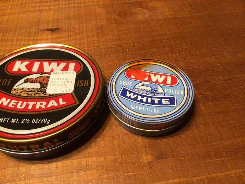 Vintage Set of 3 Round Kiwi Shoe Polish Tins Etsy