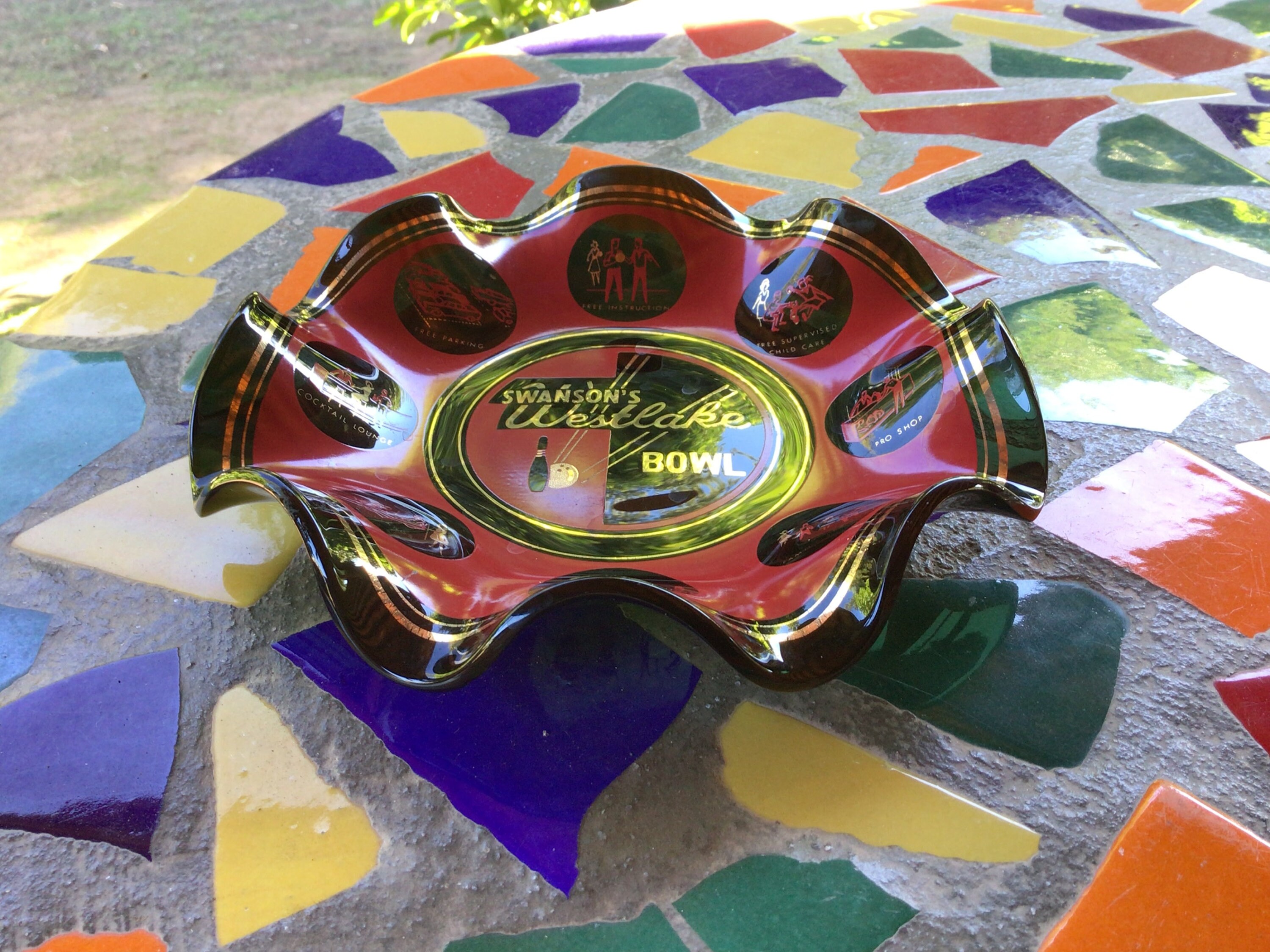 Vintage Glass Mid-century Swanson's Westlake Bowl Candy Dish or