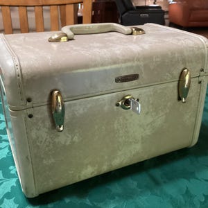 Vintage Mid Century Locking Samsonite Shwayder Brothers StreamLite Zugkoffer oder Reisetasche