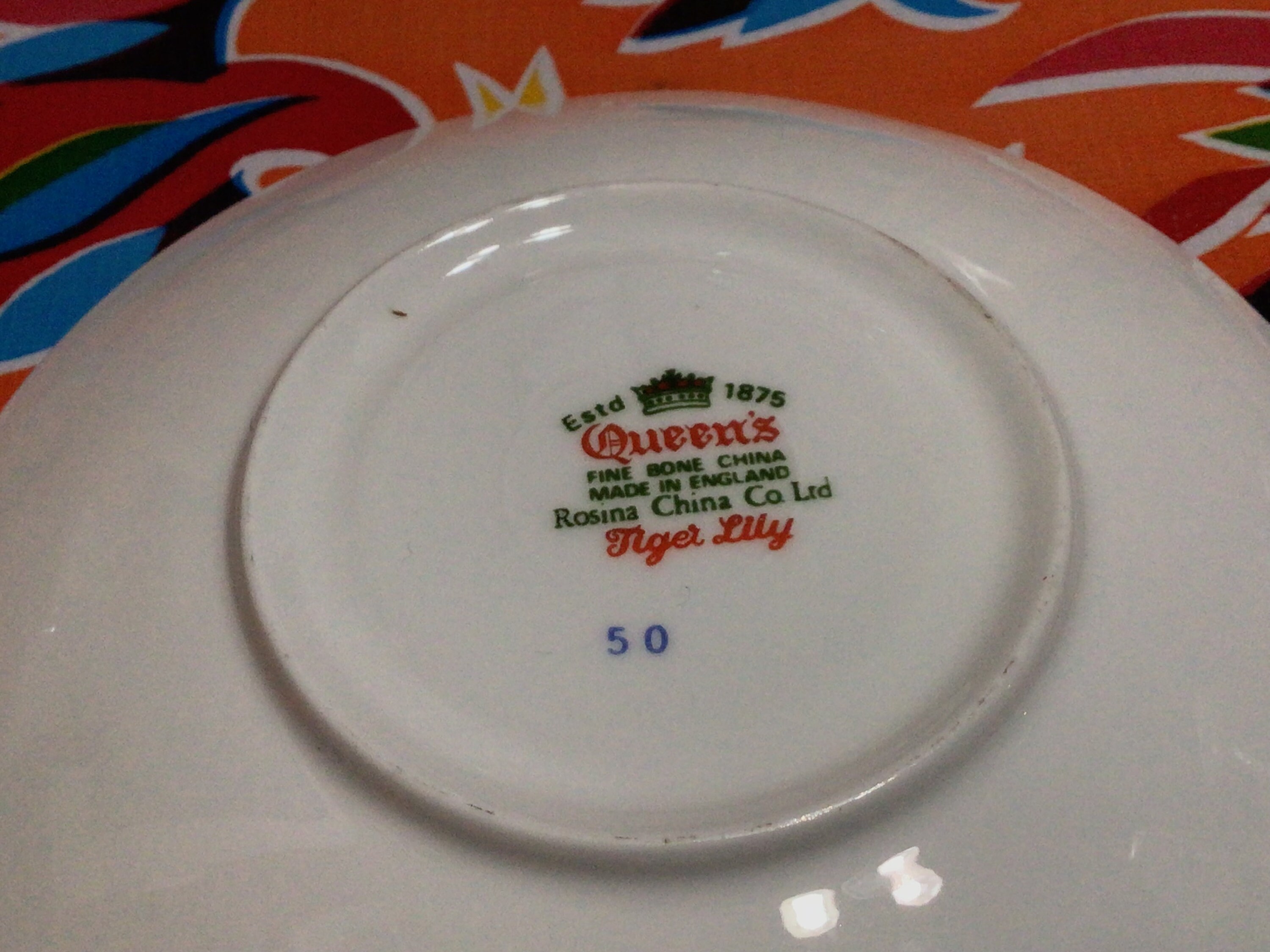 Vintage Queen's Fine Bone China Teacup and Saucer With Tiger