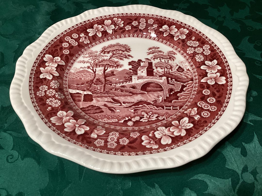 Vintage Spode Pink Tower Transfer Ware Plate- England - Etsy