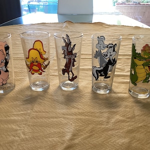 Vintage Looney Tunes y Disney Rescuers Pepsi gafas de dibujos animados de la serie coleccionista -1973