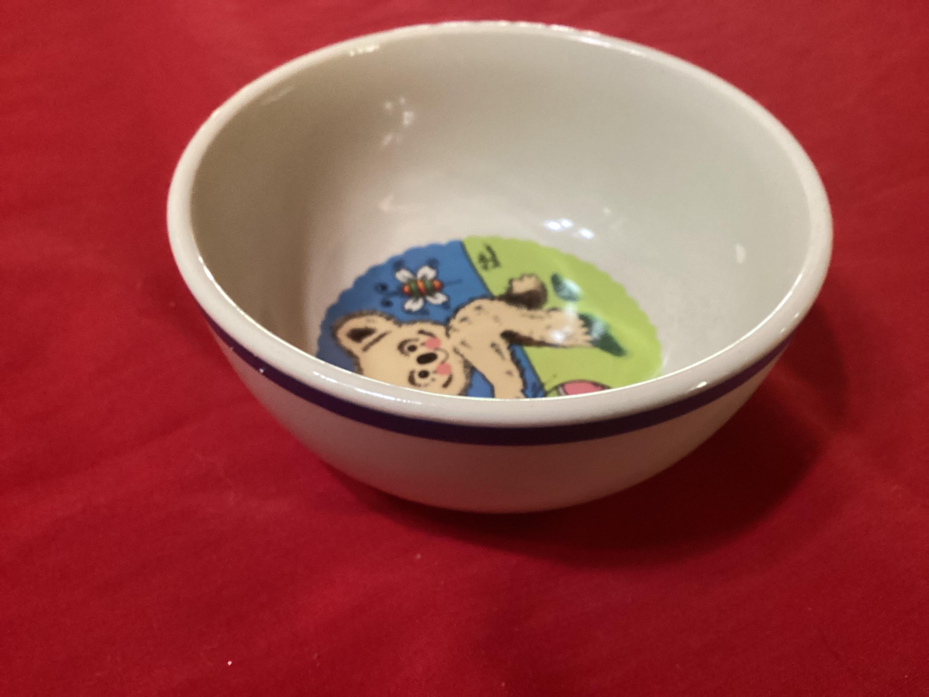 コアラがデザインされたヴィンテージのかわいい陶器の子供用ボウル