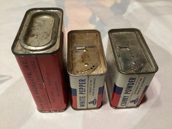 Vintage Spice Tins- 25 Count From the 50s, 60s, and 70s- Schilling