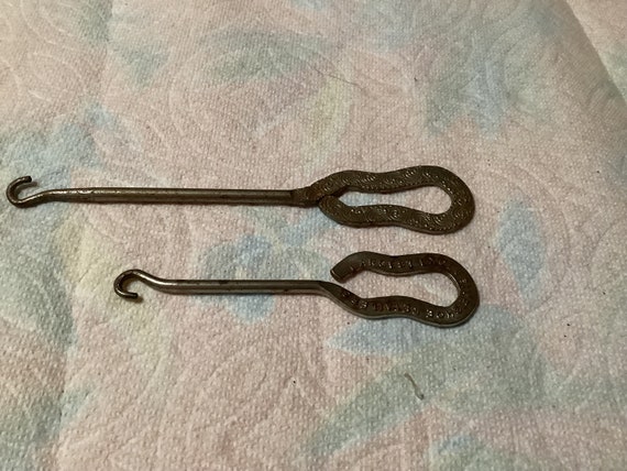 Vintage Pair of Metal Shoe and Boot Button Hooks … - image 6