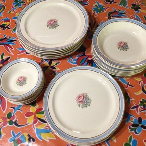 Vintage set of  Taylor Smith Taylor rose pattern 1662 plates and bowls- sold in smaller sets